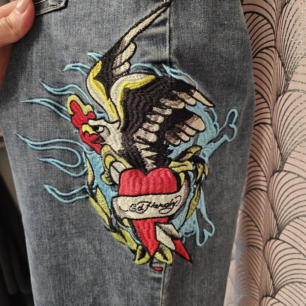 Ed Hardy Blue Jeans Size 28 - Picture 5 of 6